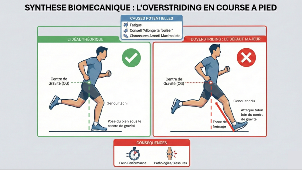 Overstriding en course à pied